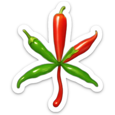Red Hot Chili Peppers asterisk logo , 3D , 3/4 view sticker