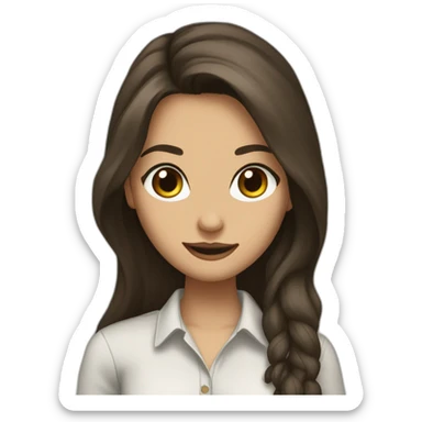 Elena Gilbert with long hair and a ribbed button-down t-shirt sticker