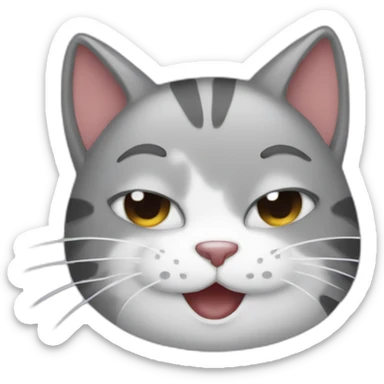 cat laughing and saying to be quiet sticker