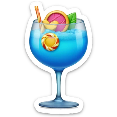 Blue drink with candy sticker