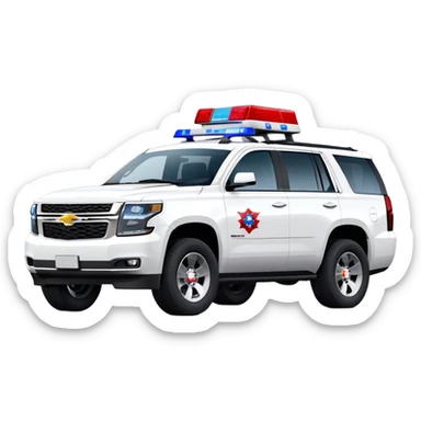 Emergency Response SUV - Chevrolet Tahoe (Model Year: 2021) (Iconic colour: White with red/blue sirens) sticker