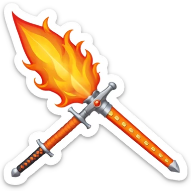 sword on fire emoji style
- Designs that remind you of the blade of Japanese animation extinction sticker