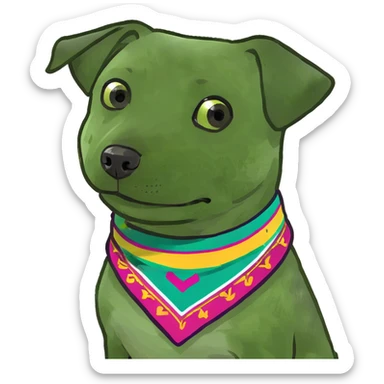 Shaggy white small dog sticker