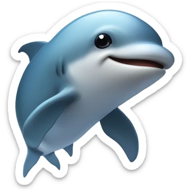 Dolfijn met een aap op zijn hoofd sticker