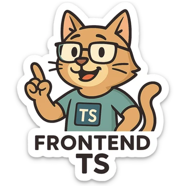 cat mascot for a frontend TypeScript project, modern, clean, techy, suitable as a logo sticker