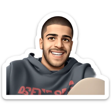 smiling boy in car interior sticker