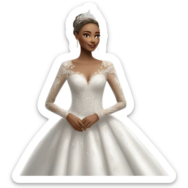 Hyper Realistic ornate ballgown long sleeve Wedding dress displays with diamanté  sticker