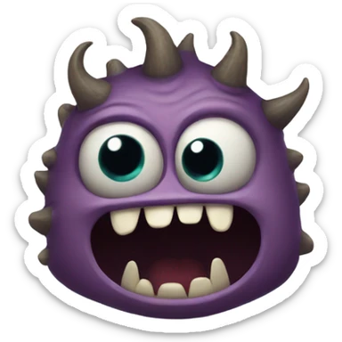 monster with a weird face sticker