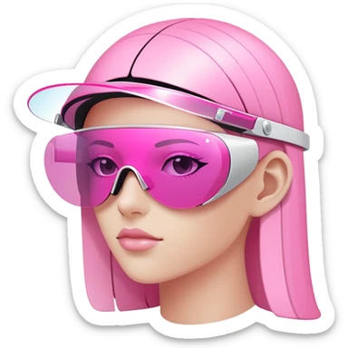 slim frameless pink visor sunglasses, Y2K cyber style, single piece lens sticker