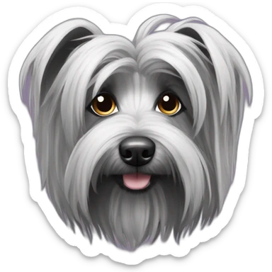 witch Skye Terrier really long hair pollux sticker