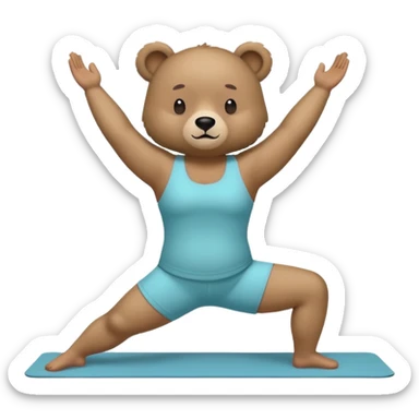 bear doing pilates yoga with yoga clothes sticker