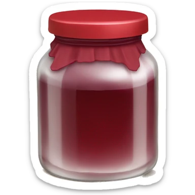 jar of burgundy marmelade with red lid sticker
