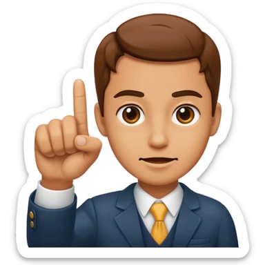 finger pointing towards sticker