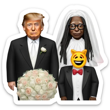 Whoopi Goldberg marries Trump sticker