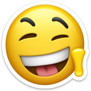 classic yellow emoji face sticking tongue out and crying sticker