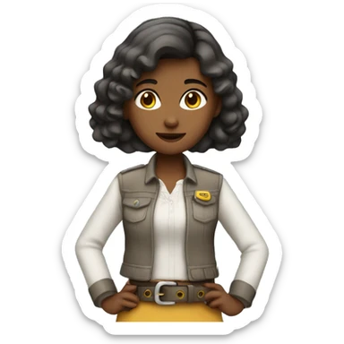 girl with belt in her hand sticker