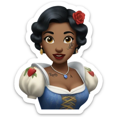Disney Snow White with tattoos sticker