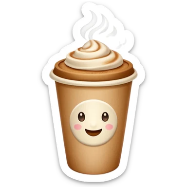 generate an ios genmoji of a chai in a paper cup sticker