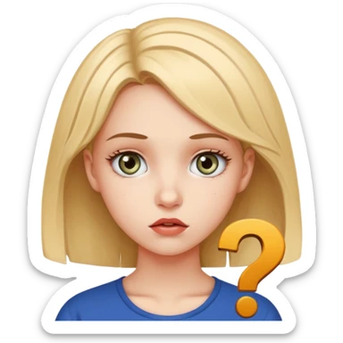 young women dont know from what to start. add question mark sticker