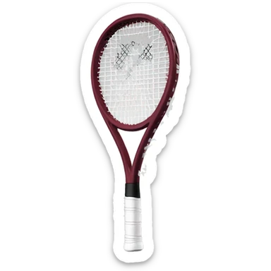 One tennis racket in dark cherry red sticker