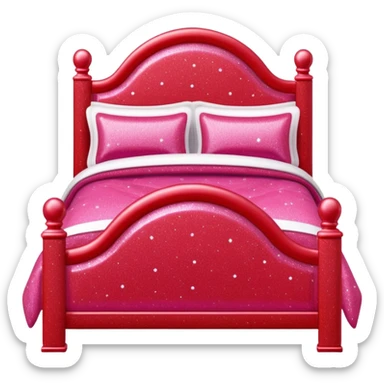 red glitter barbie dollhouse bed sticker