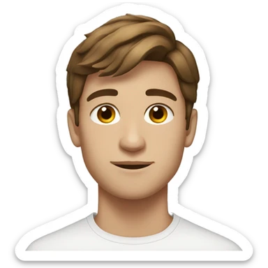 A 20 year old with brown hair and he is white and serbian sticker