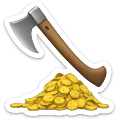 When you break a can with an axe, money comes out. sticker