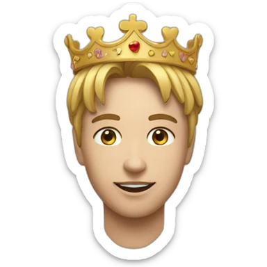 Un cœur avec une couronne sticker