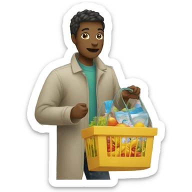 person shopping at the supermarket sticker