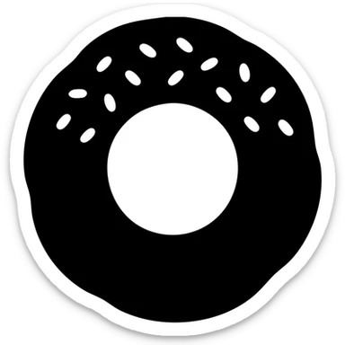 simit, Turkish sesame bread ring solid filled icon sticker