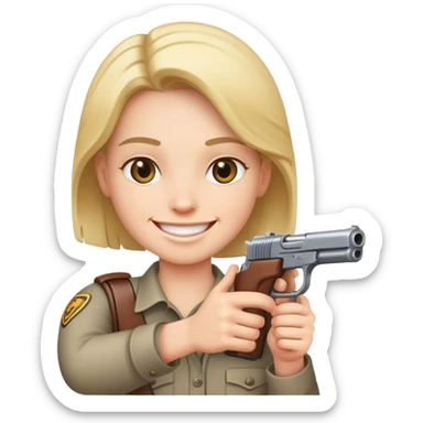 😀 holding gun sticker