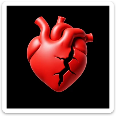 emo heart with a crack sticker