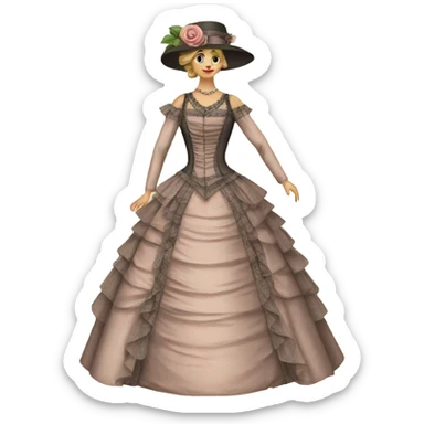 Victorian dress gown sticker