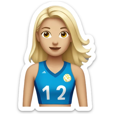 summer olympics blonde girl playing volleyball sticker