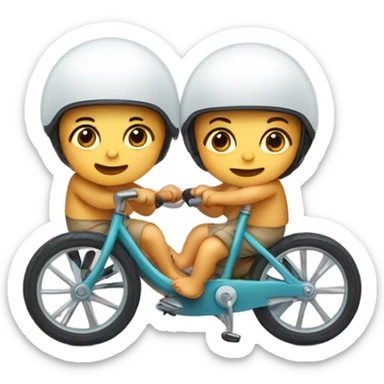 Twin babies riding bike sticker