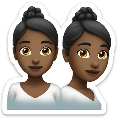 Black haired girl doing skincare sticker