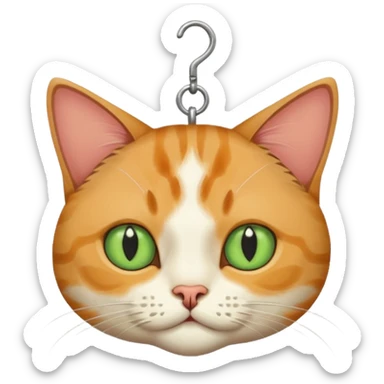 Cat drugged up on catnip with big pupils hanging from the ceiling sticker