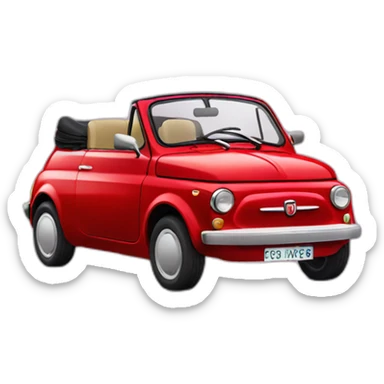 red fiat 500 convertible sticker