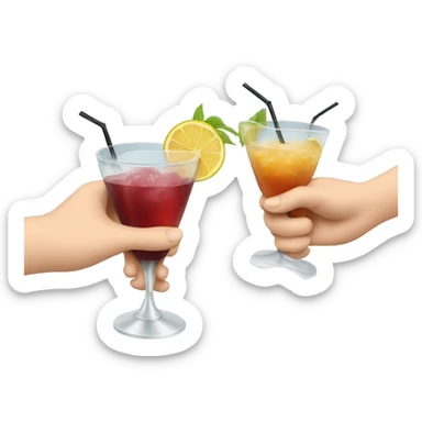 Three cocktails in hands sticker