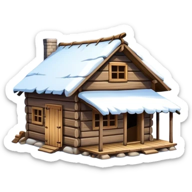 A hut in the mountains  sticker