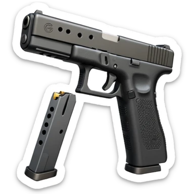 Glock 17 with an extended magazine sticker
