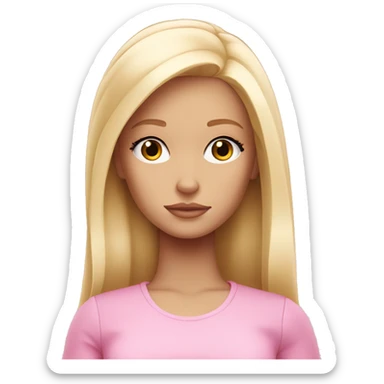 sad blonde girl depressed light light pink Barbie sticker