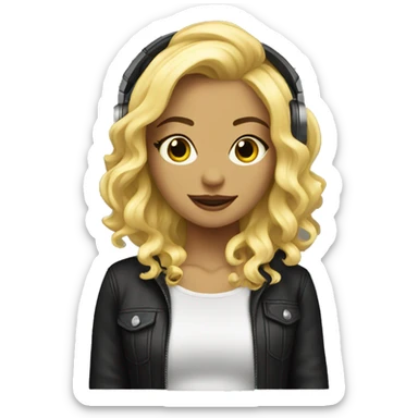 blonde dj girl sticker