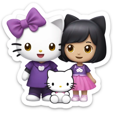 Kuromi purple hello kitty sticker