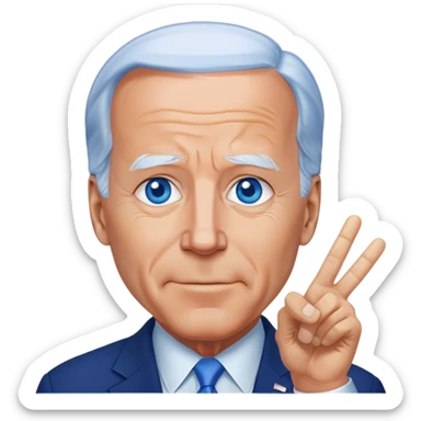 Biden blue eyes peace sign  sticker