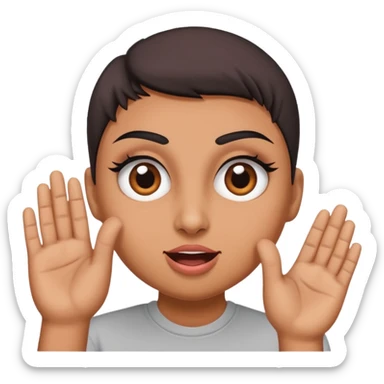 pigeon head, exaggerated eyelashes, hands making a 'yasss' motion, energetic and bold sticker