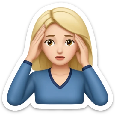 Actress dramatic faint backwards with hand on forehead sticker