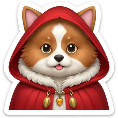 Pet in red cloak sticker