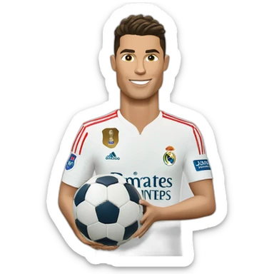 Cristiano Ronaldo avec une ligue des champions sticker