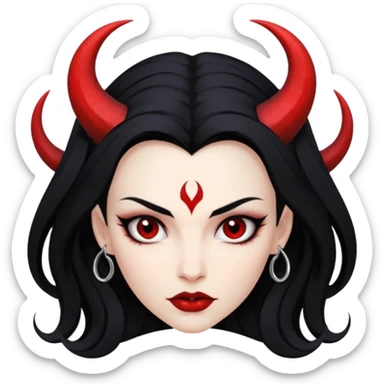Lilith symbol seductress evil brow haired sexy succubus woman with leather on sticker